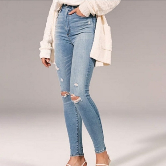 Abercrombie & Fitch Denim - Abercrombie Ripped Ultra High Rise Super Skinny Distressed Jeans Size 27 4